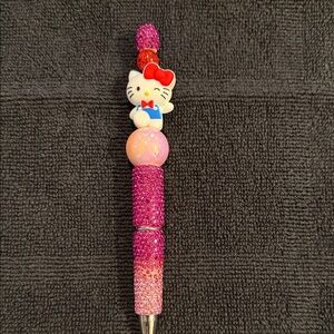 Hello Kitty Pink Glitter Bead Top Kids Pen